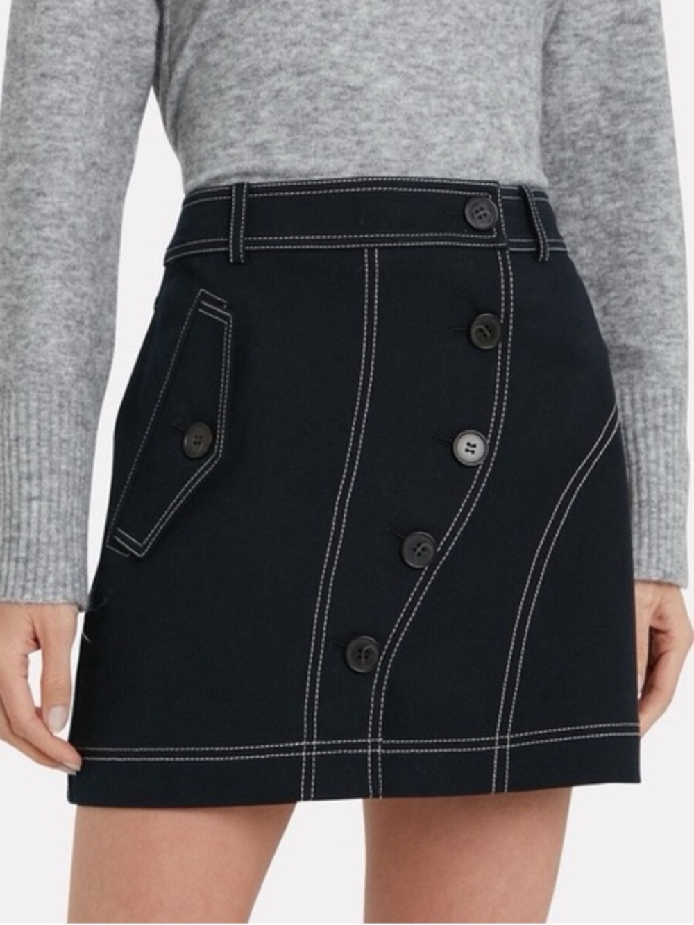 Derek Lam Io Crosby navy blue mini skirt